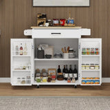 Kitchen island rolling trolley cart with 1 drawer 2 doors with storage racks Adjustable Shelves W282P163314