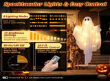 5FT Hanging Swing Ghost Halloween Decor, Warm White LED Lights 16.4FT Remote Control, Adjustable 72349301