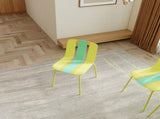 Summer - 4-Pack Modern Striped Color Block Chairs Indoor/Outdoor PP Plastic Seat & Sturdy Metal W3450P322861
