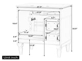 24 Inch Bathroom Vanity with Sink, Grey Blue Freestanding Bathroom Cabinet with Flip Drawer, 71370479