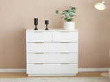 White P2 Particle Board and Density Board 724194cm Wavy Pattern Drawer Front Four-Level Five-Drawer 24090846