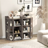 Grey three-layer corner cabinet with charging station 57458485
