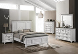 Clelane Wood Bedroom 5 piece Set with Shiplap Panel Queen Bed, Dresser, Mirror, Nightstand, and T2574P204504