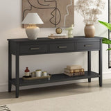 U_STYLE Contemporary 3-Drawer Console Table with 1 Shelf, Entrance Table for Entryway, Hallway, N711P234485B