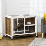 ZNTS Pet cage /Wood Rabbit Hutch （Prohibited by WalMart） 71776001