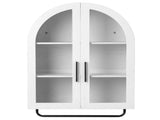 Arched Ceiling 2 Glass Doors 3 Shelves Bathroom Vanity MDF Melamine-Faced Bathroom Vanity with Towel 76866959