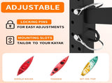 41"H Freestanding Kayak Storage Rack Holds 3 Kayaks, Heavy-Duty Adjustable Stand with Lockable T2398P305830