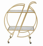 Gold Bar Carts for The Home Bar Serving Cart, Rolling Bar Cart Gold with Lockable Caster Wheels, W3123P480999