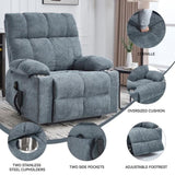 Grey Dual Motor Infinite Position Up to 350 LBS Chenille Power Lift Recliner Chair, Heavy Duty W3224P294319