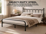 Metal Platform Bed Frame, Classic Iron Art Headboard & Footboard, Stable & Noiseless, 11.9 Inch 08234839