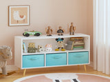 Kids bookcase with Collapsible Fabric Drawers, Children's Book Display, Toy Storage Cabinet 15986416