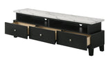 1pc Modern Sleek White Finish Faux Marble Accents Silver-tone Legs TV Stand Console Living Room B2741P295129