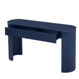 TREXM Entryway Table with Fluted Design, Modern Console Table with Storage, Oval Top and 2 Drawers N715P233435M