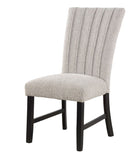 ZNTS Unique Contemporary Gray Boucle Fabric Set of 2pc Dining Chairs Black Wooden Legs Parson Side Chair B011P234754