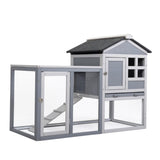 ZNTS Indoor Outdoor Rabbit Hutch, Bunny Cage with Run, Pull Out Tray, Guinea Pig House for Small Animals, W2181P152979