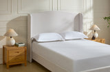 Hannah Upholstered Wingback Bed Size Queen / Tall 54" Headboard Upholstered Queen Bed / Premium B083P227902