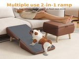 (UPGRADED) Dog Stairs for Small Dogs and Cats, Dog Ramp for Couch and Bed, Foldable 2-in-1 Wooden W2641P487640