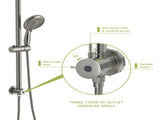 Shower set - 10 inch brushed round top spray and hand, round set with dual W124357628