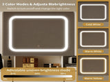 Large Vanity Table Set with LED Lighted Mirror, Vanity Desk with Charging Station, Makeup Table with 50383291