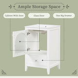 20" Bathroom Vanity with Sink, Bathroom Cabinet with Soft Closing Glass Door, A Drawer, White N725P185457K