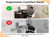 3-Drawer 4-Shelf P2 Particleboard Iron Pipe Computer Desk with Power Strip 61492836