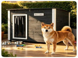 42.5" x 27" x 33.5" Outdoor Dog House with Sloped Asphalt Roof, Elevated Floor & Openable Roof 92220761