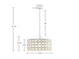4-Light Glass Drum Shade Chandelier B03595696