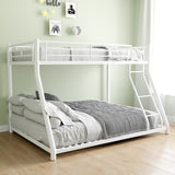 ZNTS Metal Bunk Bed Twin Over Full Size with Removable Stairs, Heavy Duty Sturdy Frame with 12" Under-Bed W1935P195937