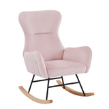 ZNTS Pink velvet rocking chair W58872238