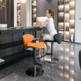 Black Titanium Stainless Steel Bar Stools Swivel Adjustable Height for Kitchen Counter and Dining W2195135503