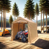 7x12ft Outdoor Portable Gazebo Storage Shelter Shed with 2 Roll up Zipper Doors & Vents Carport for W2373P186910