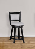 2pc Swivel Pub Stools Counter Height Chair Upholstered Seat Footrest Wooden Dining Room Furniture B011P262365