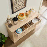 Farmhouse Style Kitchen Storage Cabinet, Large Wall Cabinet with Drawers and Doors in Roman Column W2393P300542