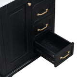 ZNTS 30" Bathroom Vanity with Sink, One Package, Black Bathroom Cabinet with Drawers, Solid Frame and MDF N725P192829B