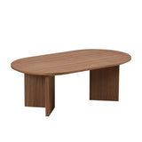 Length 39.37 Inch Modern Coffee Table,MDF Oval Coffee Table for Living Room,Small Coffee Table with W2582P217993