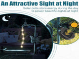 36 inch Bird Baths for Outdoors, Vintage Metal Garden Bird Bath with Solar Lamp and Flower Planter 43168997