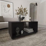 Patrick 36" Wide Coffee Table, Mobile, One Shelf, Rectangular, Living Room Black Wengue B070P254782