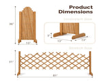 Set of 2 Retractable Arched Wooden Fences 205 x 33.5 x 80 cm Teak Finish Fir Wood 48778453