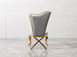 Gorgeous Streamlined High Back Grey fabric stainless steel dining chair, set of 2 W2723P193694