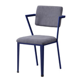 ZNTS Grey and Blue Open Back Upholstered Office Chair B062P186424