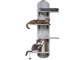 Door Hanging Cat Tree 5-Level Height Adjustable 4-Tier Climber No-Drill for Apartment Grey 62993230