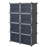 ZNTS 7-Tier Portable 28 Pair Shoe Rack Organizer 14 Grids Tower Shelf Storage Cabinet Stand Expandable 95502788