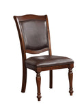 Luxurious Traditional Dining Chairs Brown Cherry Solid wood Espresso Leatherette Seat Set of 2pc B011115504
