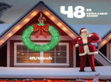 48in Pre-Lit Outdoor Christmas Wreath Decoration, LED Metal Holiday Decor for Home Exterior, Garden 95609910