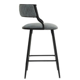 26'' Counter height bar stools PU cover kitchen island counter bar stool with black powder coating 15887980