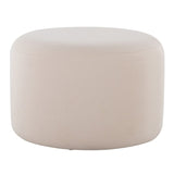 Large Round Pouf in Knitted Beige Fabric by LumiSource B202P223746