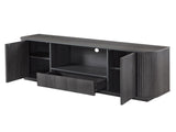 64-Inch Wavy TV Stand, Rounded Sideboard, Storage Cabinet, Wooden Vertical Stripe Cabinet for Living W1162P309020