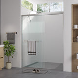 56-60"x74" Aluminum Frame Double Sliding Shower Door,Bypass Bathroom Sliding Door with Premium 1/4" W2011P330163