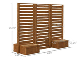62.5" x 19" x 66" 4 Elevated Planter Boxes for Herb & Vine Mix Planting, Wooden Trellis Bed 07122342