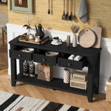 U_Style 55.4" Modern Entryway Console Table with Three Storage Drawers,Sideboard with Poplar Legs N711P272499B